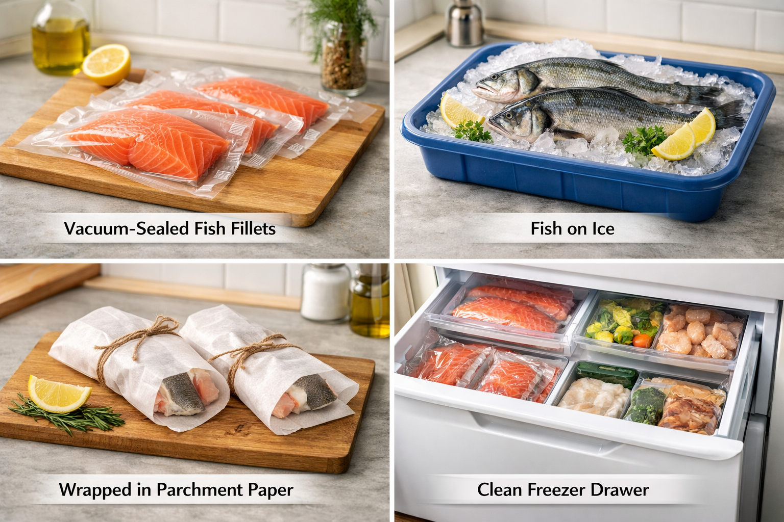 Buzdolabında doğru şekilde saklanan taze balık